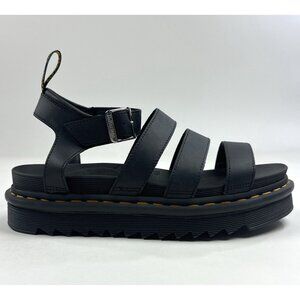 Dr Martens Blaire Womens 10 Black Strap Sandals Platform Hydro Leather 24235001